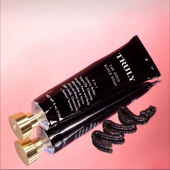 🌙 Truly Beauty 24K GOLD Black Soap 2 in 1 Luxury Butter FULL SZ NEW - Picture 2 of 5